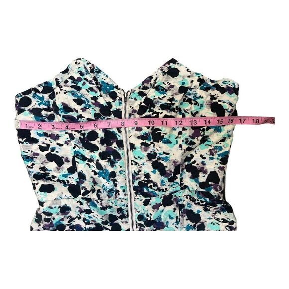 NWT BCBG Generation Blue Sleeveless Mini Floral Cocktail Dress Zipper Sz 8 - Picture 4 of 7